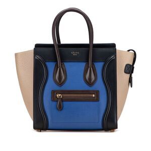 Celine Micro Tricolor Leather Luggage Tote